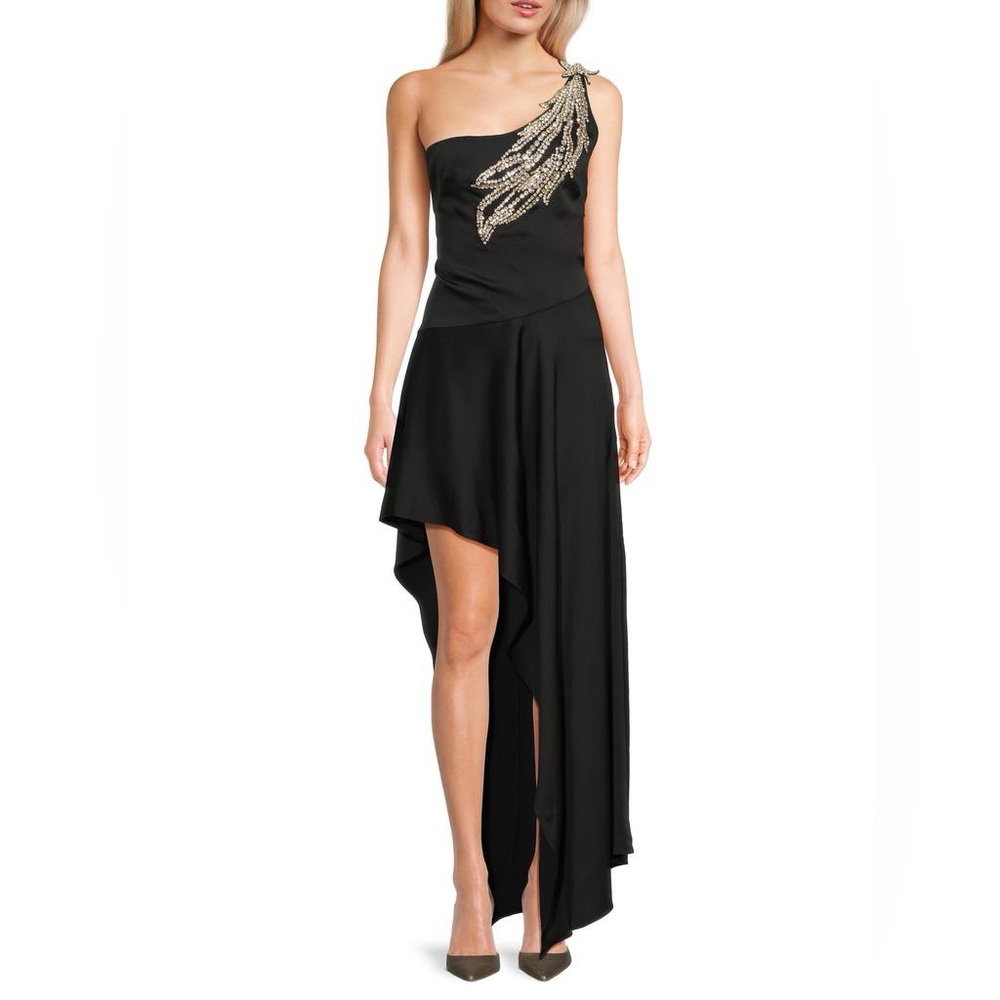 Stella McCartney Black Asymmetrical Dress with Embellishments